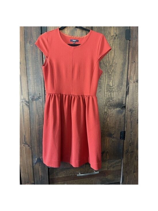 Madewell Dresses & Skirts - Madewell Burnt Orange Cap Sleeve Sheath Dress Size M
